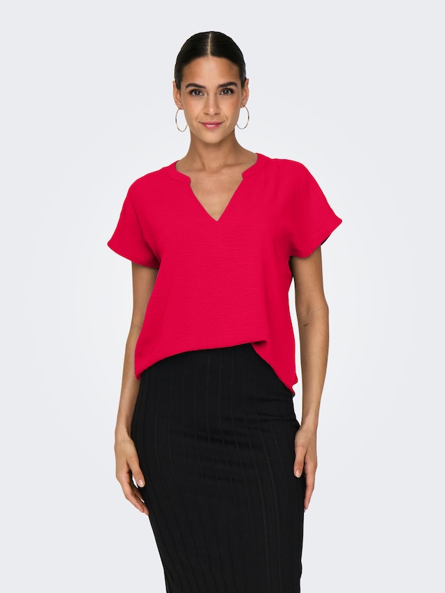 JDY Shirtbluse »JDYLION LIFE S/S TOP WVN NOOS« Polyester, regular fit