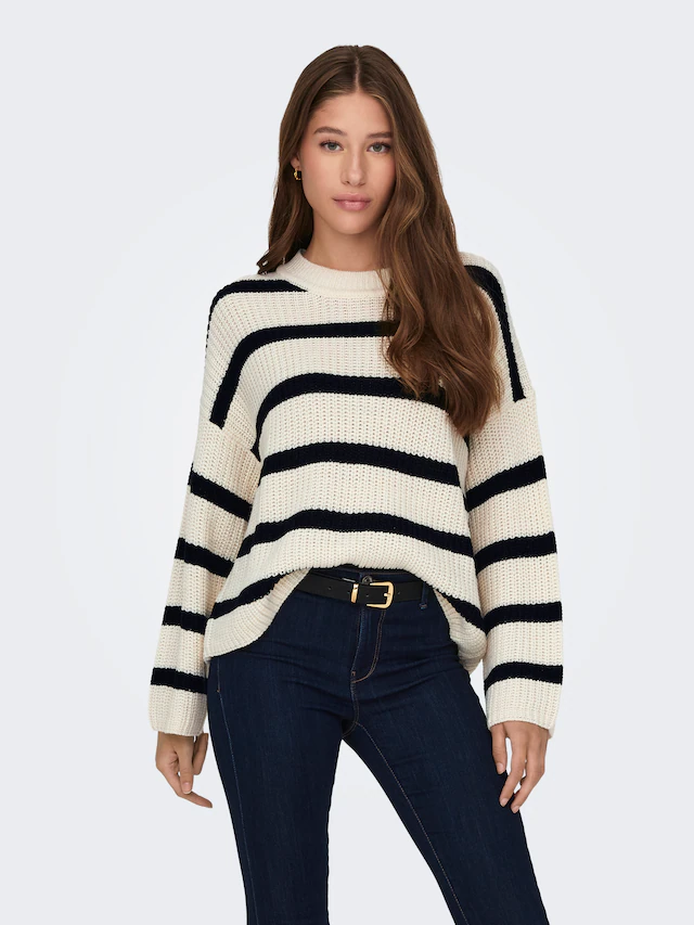 JDY Strickpullover »JDYJUSTY L/S STRIPE PULLOVER KNT NOOS«