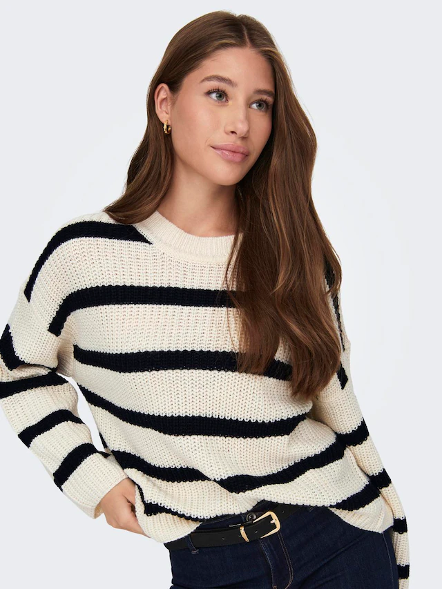JDY Strickpullover »JDYJUSTY L/S STRIPE PULLOVER KNT NOOS«
