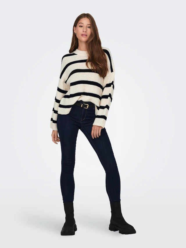 JDY Strickpullover »JDYJUSTY L/S STRIPE PULLOVER KNT NOOS«