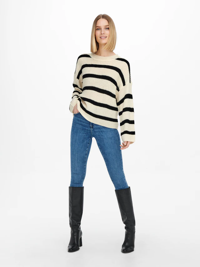 JDY Strickpullover »JDYJUSTY L/S STRIPE PULLOVER KNT NOOS«