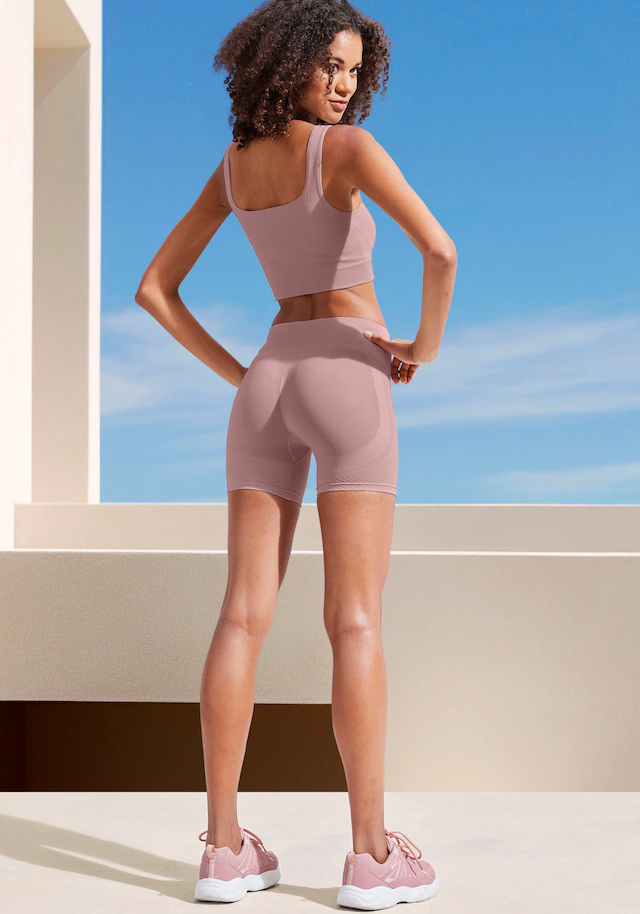 LASCANA Funktionsshorts »Po Push Up« Seamless-Shorts mit Rippstruktur und Shaping-Effekt, Sportshorts