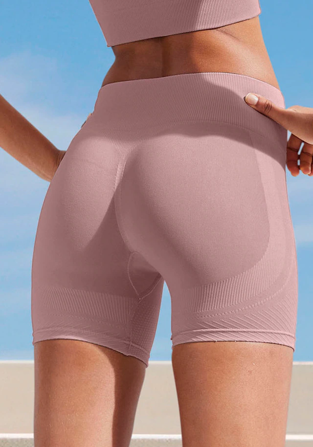LASCANA Funktionsshorts »Po Push Up« Seamless-Shorts mit Rippstruktur und Shaping-Effekt, Sportshorts