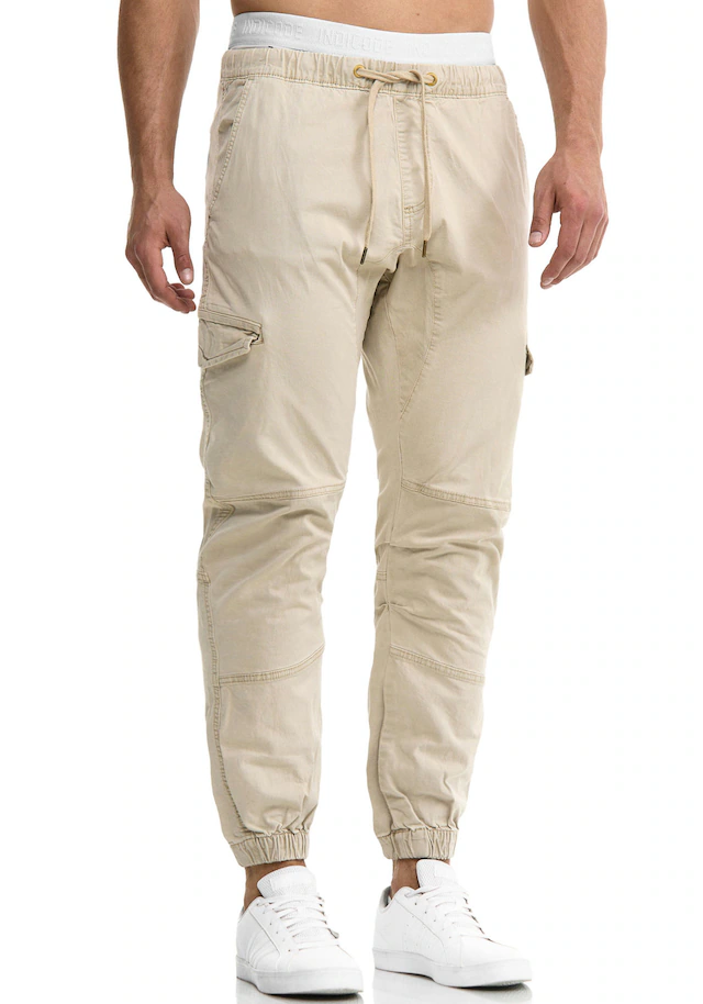 Indicode Cargohose »INLevi« mit seitlichen Cargotaschen und elastischen Bündchen