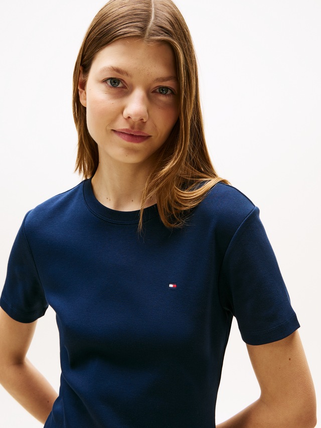 Tommy Hilfiger Shirtkleid »NEW CODY STR SLIM SHORT DRS SS« mit allover Streifendessin, Logo-Flag