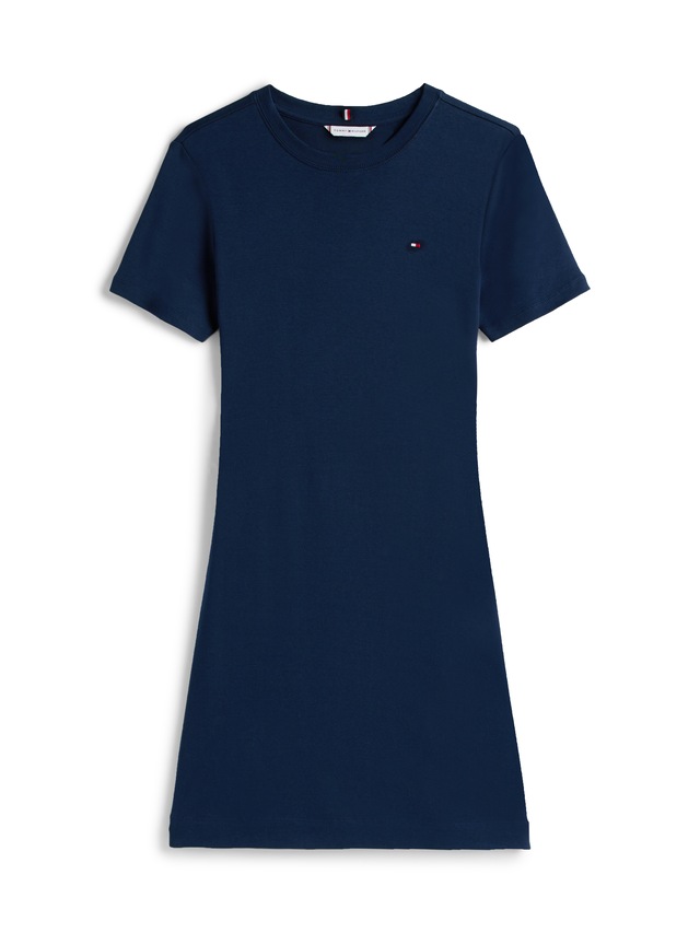 Tommy Hilfiger Shirtkleid »NEW CODY STR SLIM SHORT DRS SS« mit allover Streifendessin, Logo-Flag