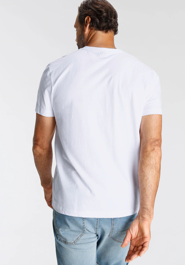 H.I.S V-Shirt 3-er Pack, Kurzarm, Slim Fit, aus Baumwolle
