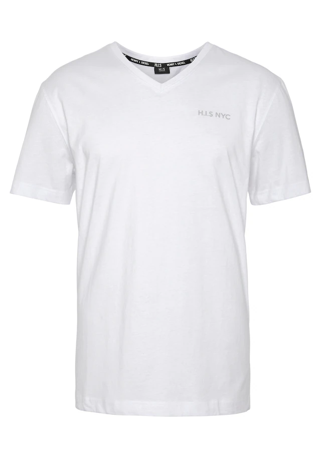 H.I.S V-Shirt 3-er Pack, Kurzarm, Slim Fit, aus Baumwolle