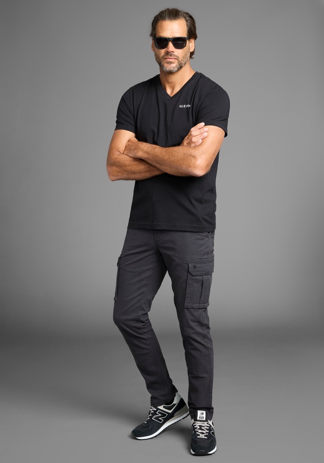 H.I.S V-Shirt 3-er Pack, Kurzarm, Slim Fit, aus Baumwolle