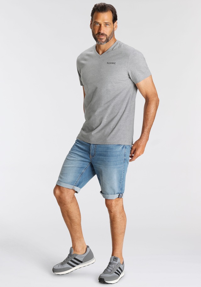 H.I.S V-Shirt 3-er Pack, Kurzarm, Slim Fit, aus Baumwolle