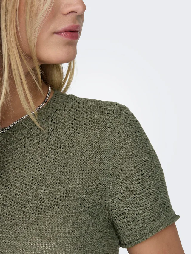 ONLY Kurzarmpullover »ONLSUNNY S/S PULLOVER NOOS KNT« Kunstfaser, regular fit