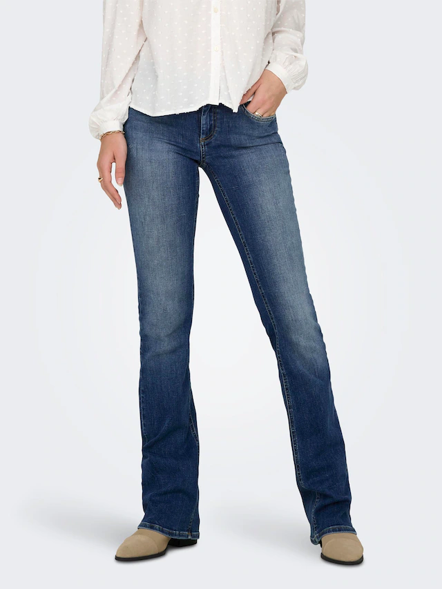 ONLY Bootcut-Jeans »ONLBLUSH – Bootcut-Jeans mit niedriger Leibhöhe und Stretch« Baumwollmischung, bootcut fit