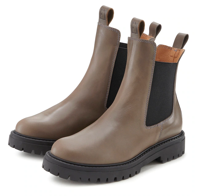 Elbsand Stiefelette »Chelseaboots, Schlupfstiefel, Bikerboots, Herbststiefelette« aus Leder mit Stretch-Einsätzen, Lederstiefelette
