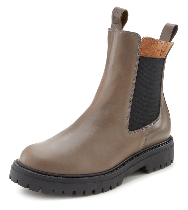 Elbsand Stiefelette »Chelseaboots, Schlupfstiefel, Bikerboots, Herbststiefelette« aus Leder mit Stretch-Einsätzen, Lederstiefelette