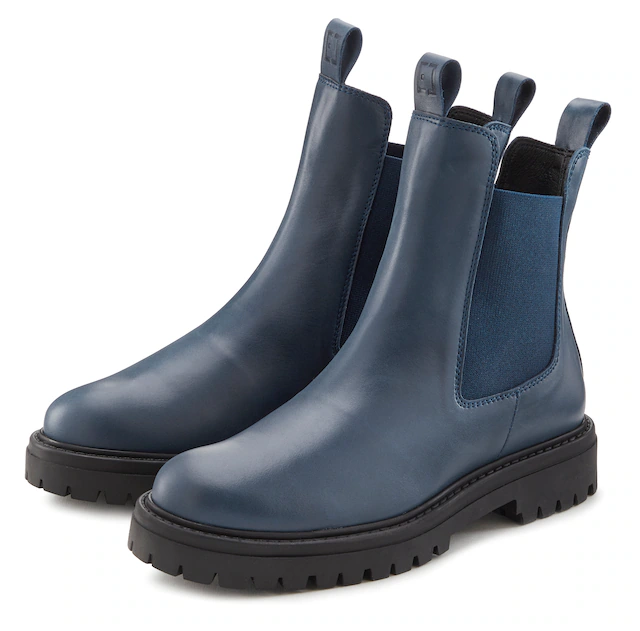 Elbsand Stiefelette »Chelseaboots, Schlupfstiefel, Bikerboots, Herbststiefelette« aus Leder mit Stretch-Einsätzen, Lederstiefelette