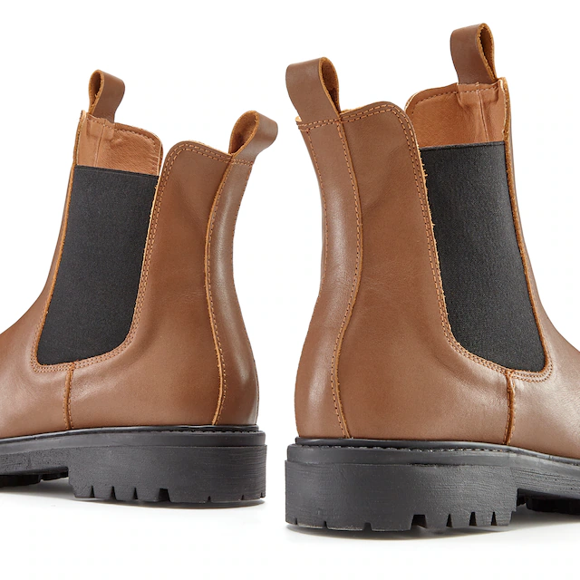 Elbsand Stiefelette »Chelseaboots, Schlupfstiefel, Bikerboots, Herbststiefelette« aus Leder mit Stretch-Einsätzen, Lederstiefelette