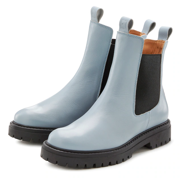 Elbsand Stiefelette »Chelseaboots, Schlupfstiefel, Bikerboots, Herbststiefelette« aus Leder mit Stretch-Einsätzen, Lederstiefelette