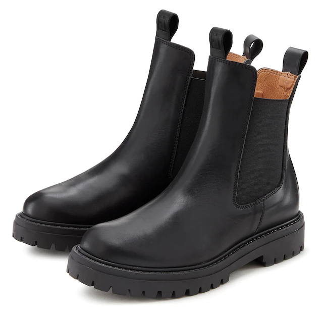 Elbsand Stiefelette »Chelseaboots, Schlupfstiefel, Bikerboots, Herbststiefelette« aus Leder mit Stretch-Einsätzen, Lederstiefelette