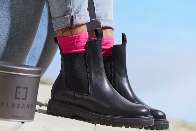 Elbsand Stiefelette »Chelseaboots, Schlupfstiefel, Bikerboots, Herbststiefelette« aus Leder mit Stretch-Einsätzen, Lederstiefelette