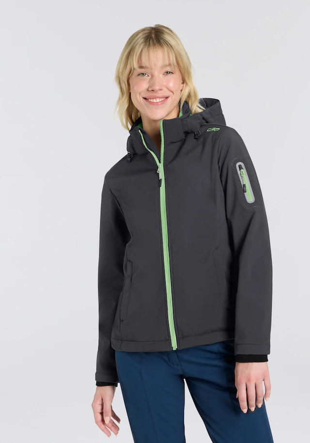 CMP Softshelljacke »WOMAN JACKET DET HOOD« mit Kapuze mit Kapuze, wind- und wasserabweisend