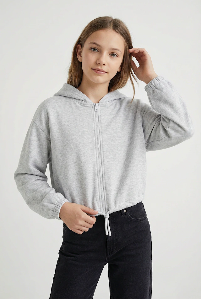 TOM TAILOR Sweatjacke »Full Zip« mit Kordelzug in kurzer Form
