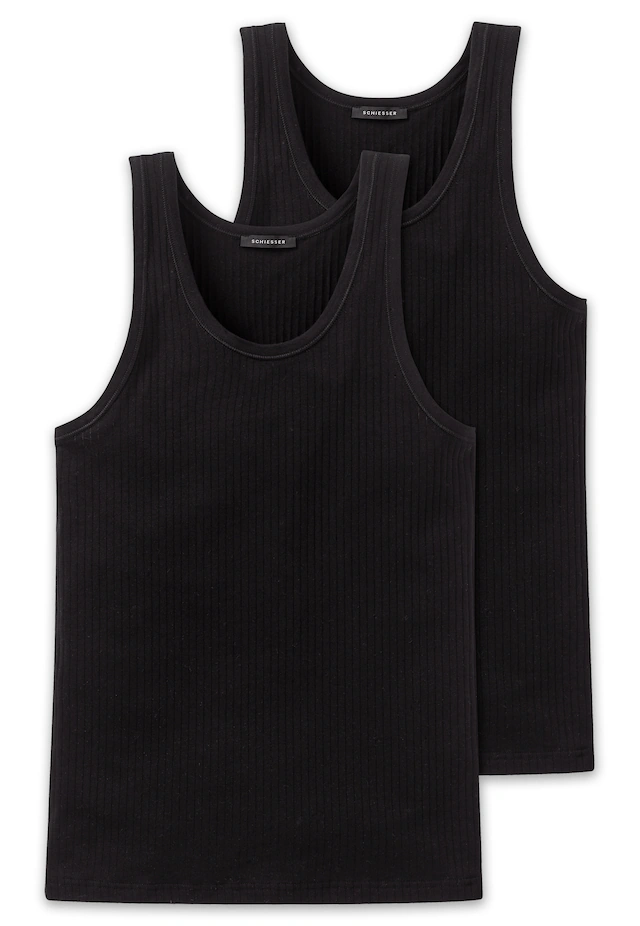 Schiesser Unterhemd »Authentic« 2er-Pack, mit Nadelzug-Muster