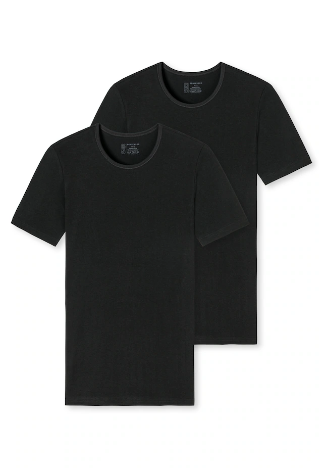 Schiesser T-Shirt »95/5« 2er-Pack, mit Rundhalsausschnitt, Cotton-Mix, Single Jersey