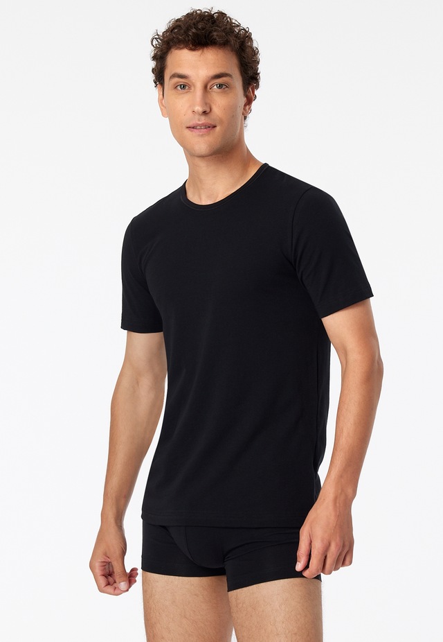 Schiesser T-Shirt »95/5« 2er-Pack, mit Rundhalsausschnitt, Cotton-Mix, Single Jersey