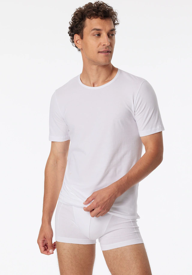 Schiesser T-Shirt »95/5« 2er-Pack, mit Rundhalsausschnitt, Cotton-Mix, Single Jersey