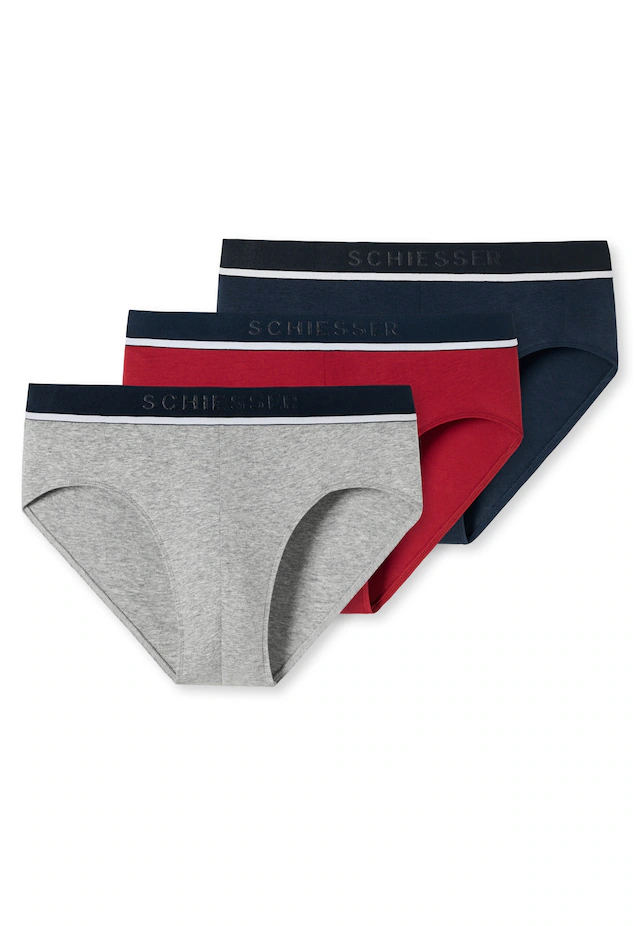 Schiesser Rioslip »95/5« 3er-Pack, mit sportlichem Logo-Webgummibund mit schmalen weißem Ansatz