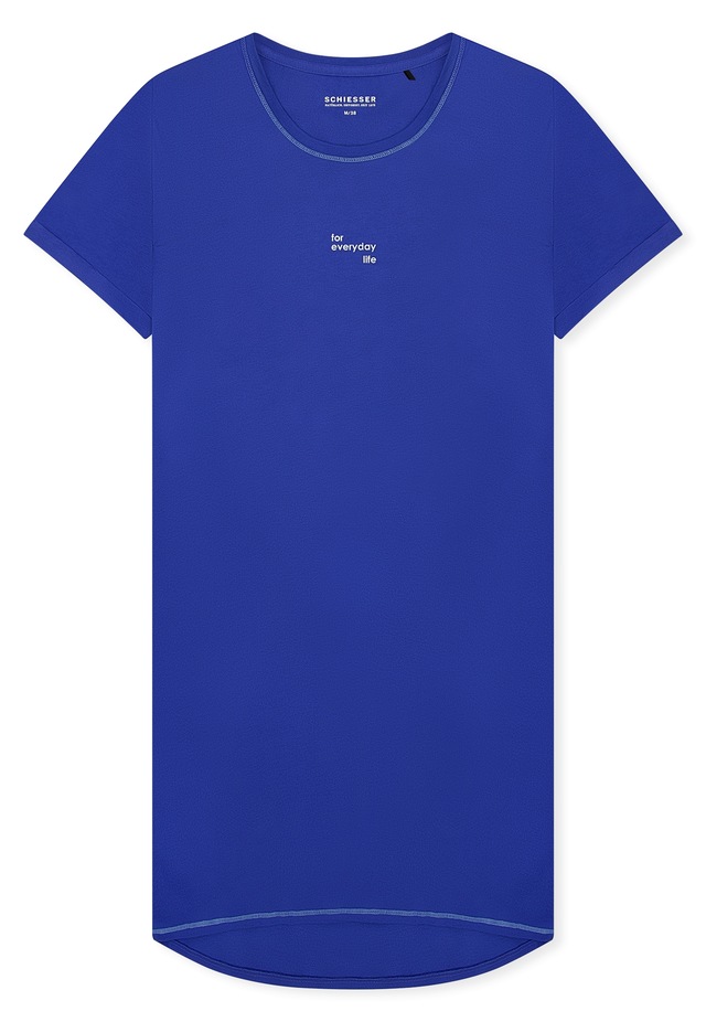 Schiesser Nachthemd »Casual Essentials« mit Statement-Print, Baumwolle, kurzärmelig, Rundhalsausschnitt