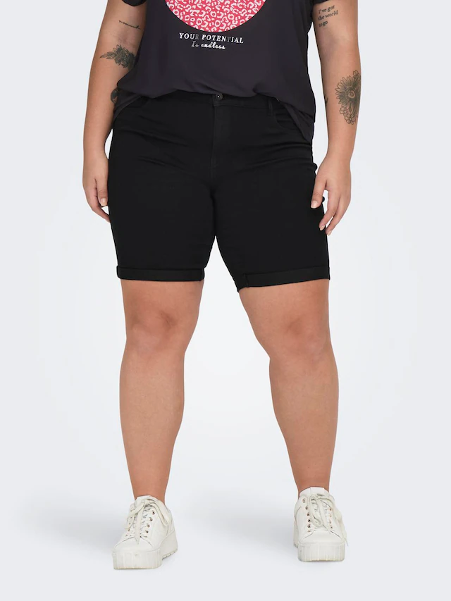 ONLY CARMAKOMA Jeansshorts »CARTHUNDER LIFE REG LONG SHORTS DNM« Viskosemischung, skinny fit