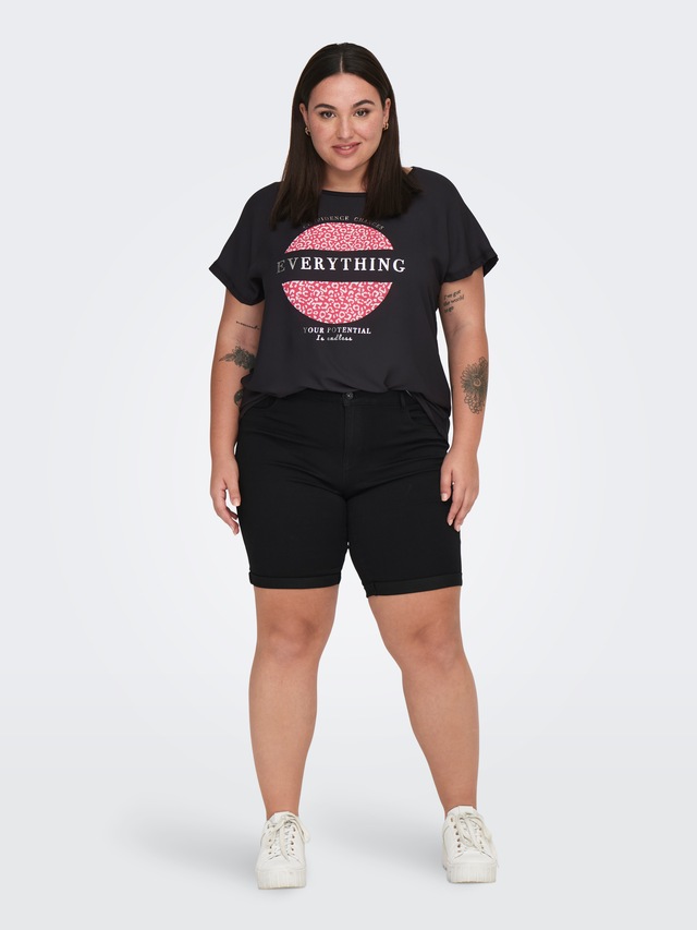 ONLY CARMAKOMA Jeansshorts »CARTHUNDER LIFE REG LONG SHORTS DNM« Viskosemischung, skinny fit