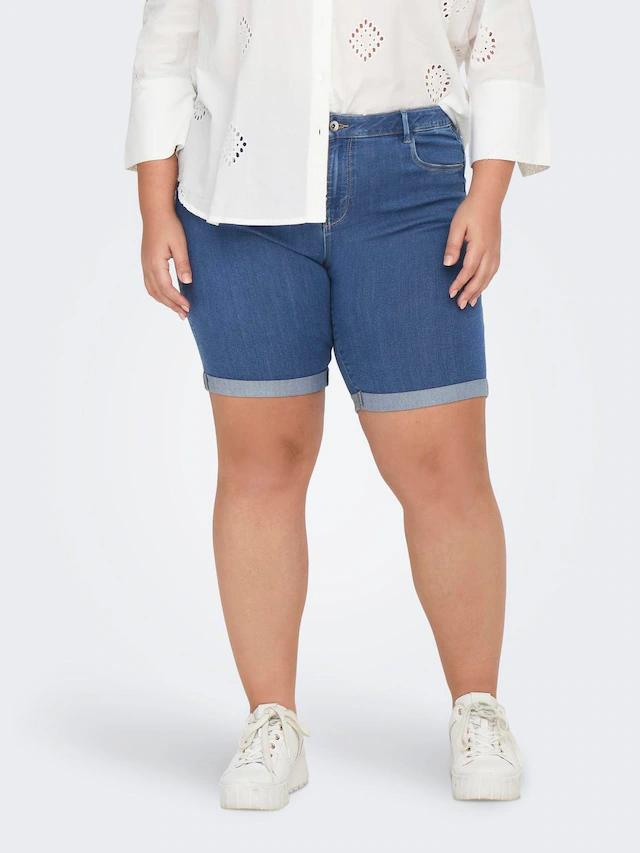 ONLY CARMAKOMA Jeansshorts »CARTHUNDER LIFE REG LONG SHORTS DNM« Viskosemischung, skinny fit