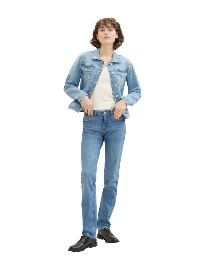 TOM TAILOR Jeansjacke ohne Kapuze mit Knopfleiste und Hemdkragen