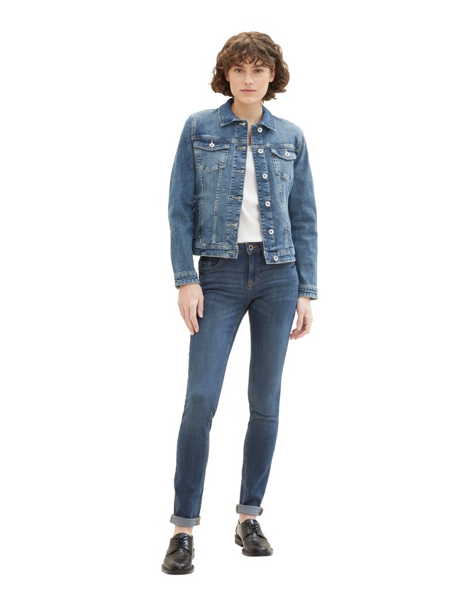 TOM TAILOR Jeansjacke ohne Kapuze mit Knopfleiste und Hemdkragen