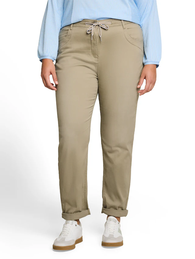 TOM TAILOR PLUS Jogger Pants im 5-Pocket-Stil mit Stretch und Bindeband