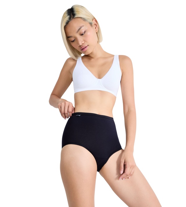 sloggi Maxislip »Basic+ Maxi« perfekter Sitz, Cotton-Mix, hohe Taille
