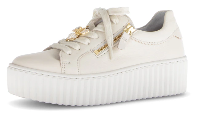 Gabor Plateausneaker Freizeitschuh, Halbschuh, Schnürschuh mit modischem Schmuckelement