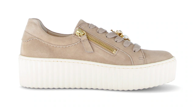 Gabor Plateausneaker Freizeitschuh, Halbschuh, Schnürschuh mit modischem Schmuckelement