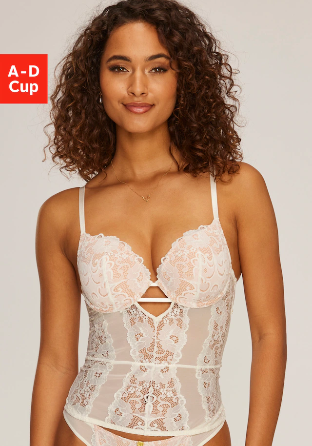JETTE Corsage »mit Push-up-Kissen & mit Strapsen, als Dessous-Set kombinierbar« sexy Unterwäsche, sexy Dessous