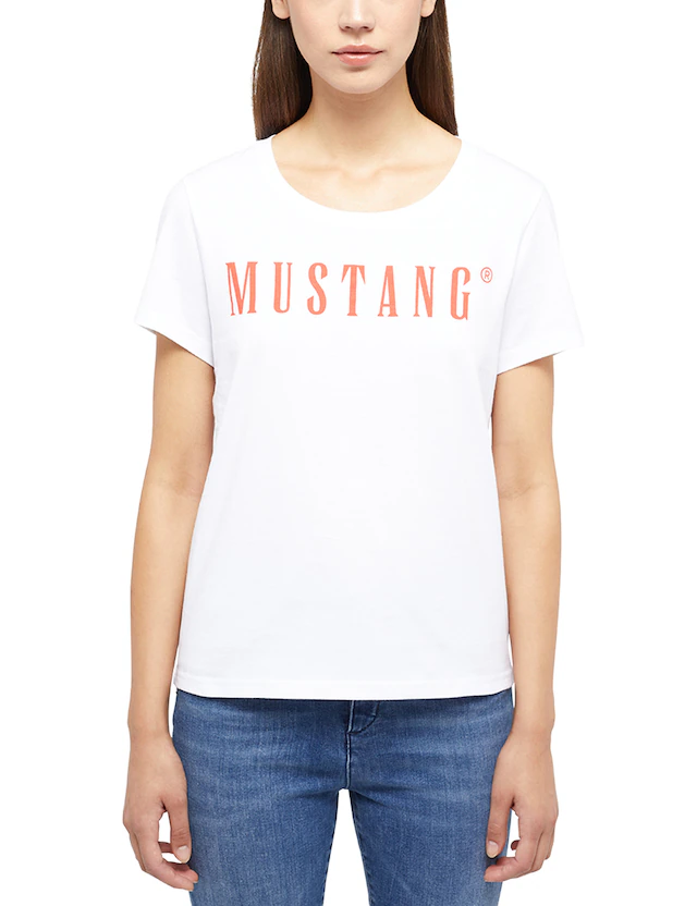 MUSTANG Rundhalsshirt »ALMA« mit Logo Print