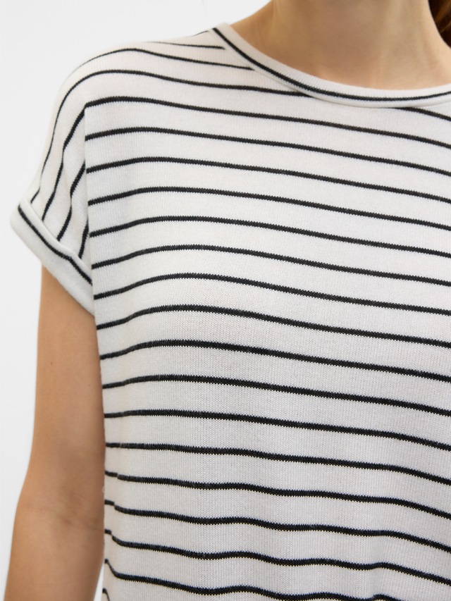 Vero Moda »VMBRIANNA SS O-NECK PULLOVER BOO REP« mit überschnittenen Schultern mit Umschlagsaum