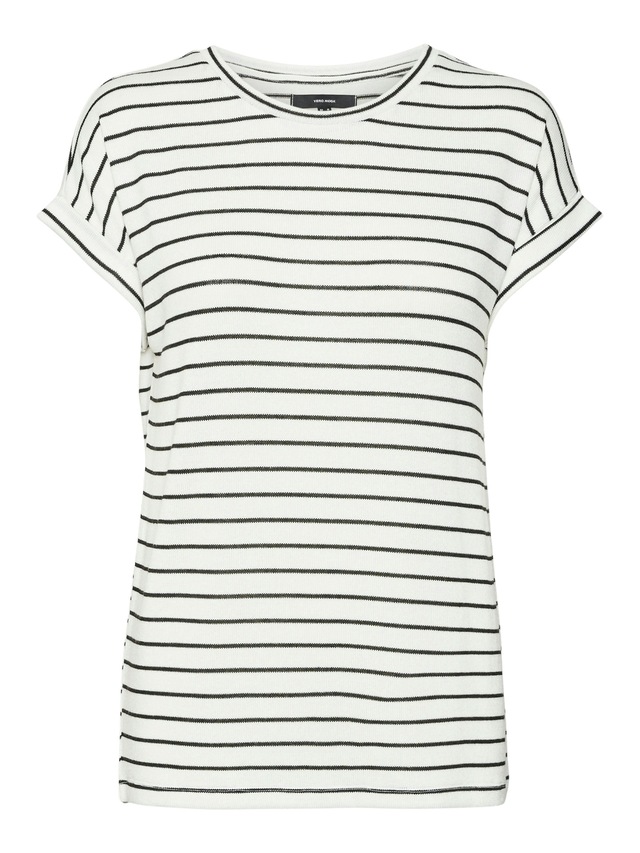 Vero Moda »VMBRIANNA SS O-NECK PULLOVER BOO REP« mit überschnittenen Schultern mit Umschlagsaum
