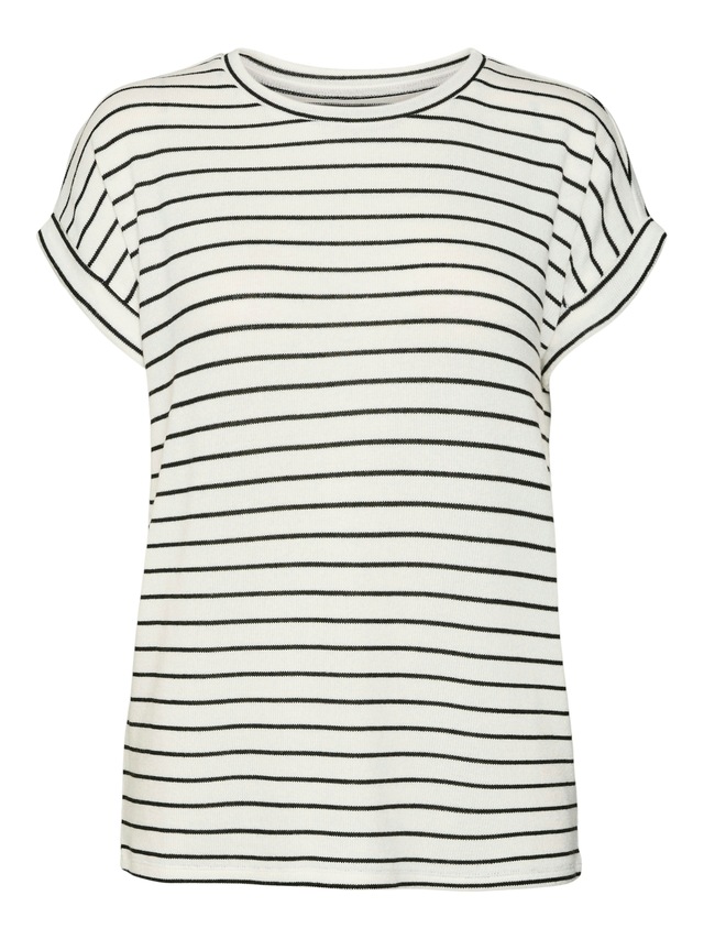 Vero Moda »VMBRIANNA SS O-NECK PULLOVER BOO REP« mit überschnittenen Schultern mit Umschlagsaum
