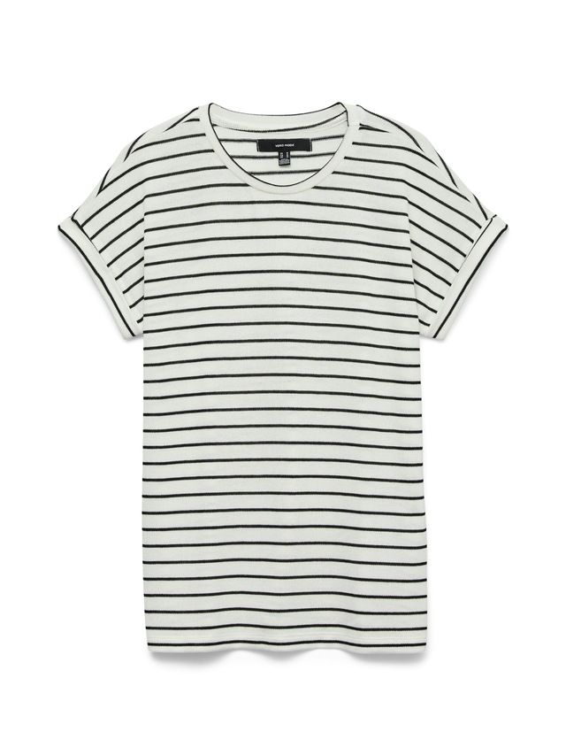 Vero Moda »VMBRIANNA SS O-NECK PULLOVER BOO REP« mit überschnittenen Schultern mit Umschlagsaum