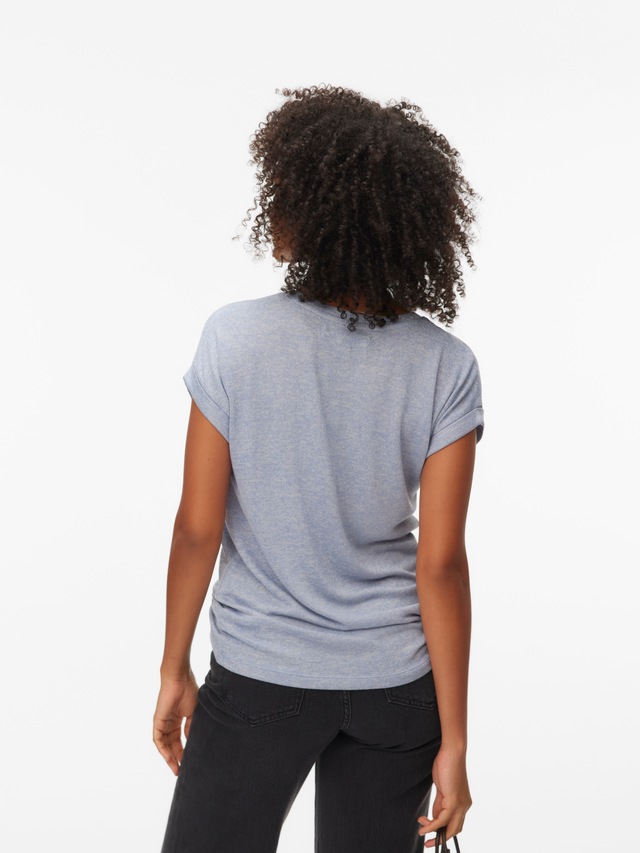 Vero Moda »VMBRIANNA SS O-NECK PULLOVER BOO REP« mit überschnittenen Schultern mit Umschlagsaum