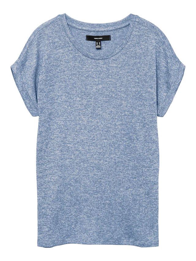 Vero Moda »VMBRIANNA SS O-NECK PULLOVER BOO REP« mit überschnittenen Schultern mit Umschlagsaum