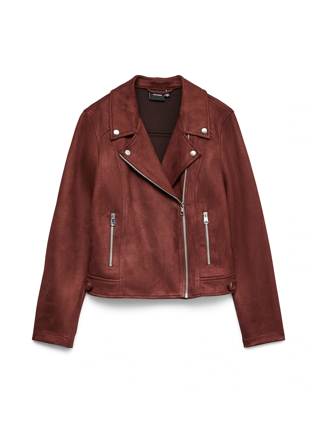 Vero Moda Bikerjacke »VMJOSE SHORT FAUX SUEDE JACKET GA NOOS« mit asymetrischem Reißverschluss