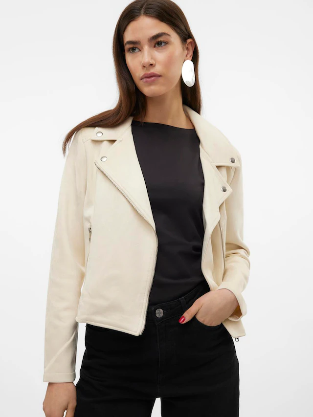 Vero Moda Bikerjacke »VMJOSE SHORT FAUX SUEDE JACKET GA NOOS« mit asymetrischem Reißverschluss
